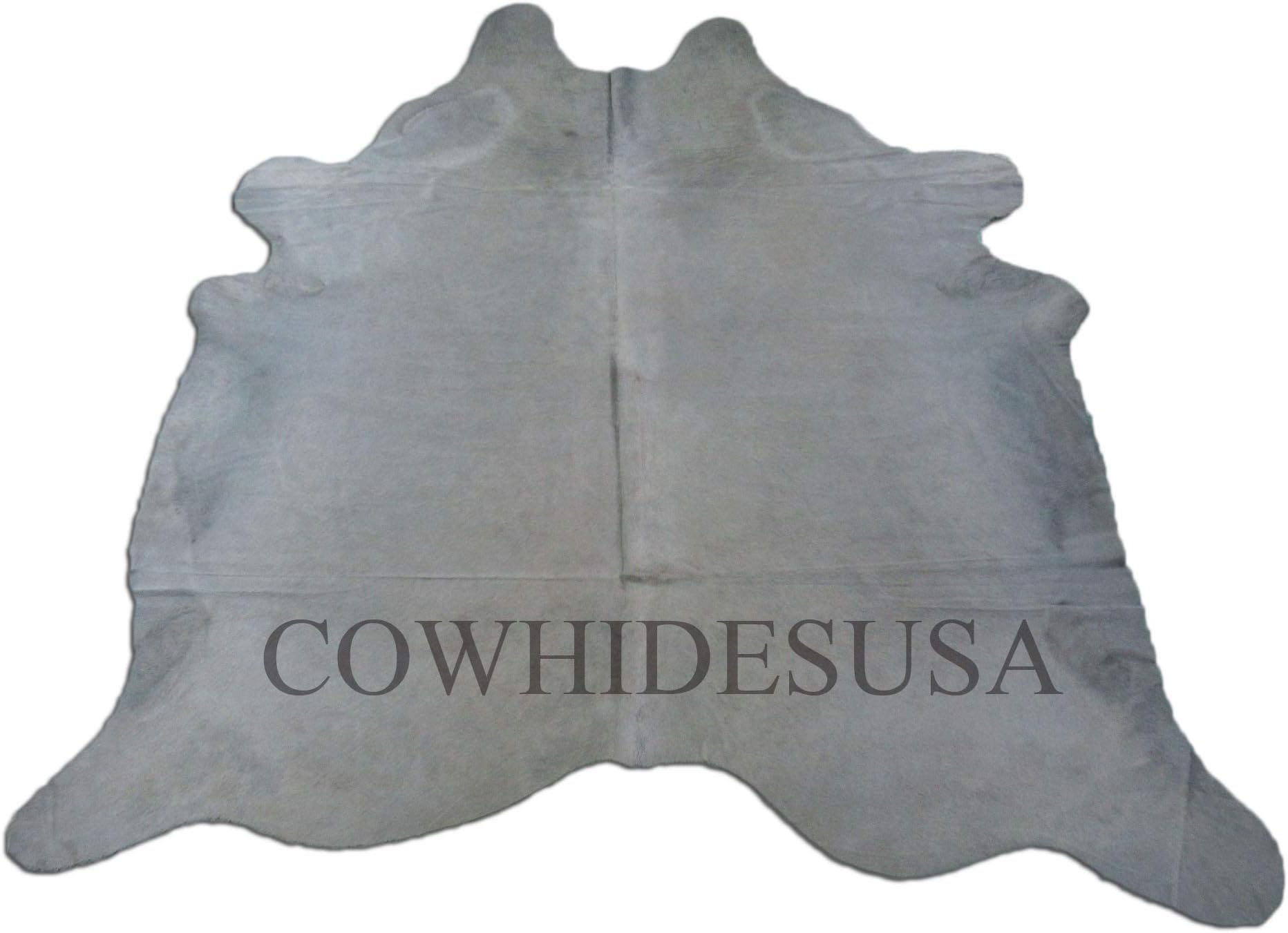 Dyed Grey Cowhide Rug Size: 8' X 7'Huge Gray Dyed Cow Hide Rug C-506