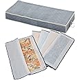 ASTRO Kimono Storage Case with 5 Storage Bags, Underbed Storage, Breathable Non-Woven Fabric, Yukata Storage Bag, Name Holder, Gray, White, 001-14