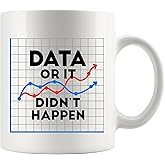 Panvola Data Or It Didn't Happen Data Analyst Scientist Gifts Boss Coworker Office Gifts Novelty Drinkware Ceramic Mug 11 oz White