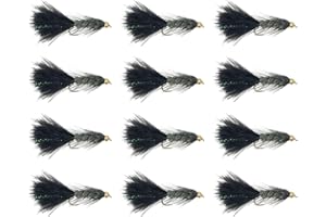 Feeder Creek Woolly Bugger Fly Fishing Flies 12pc Fly Fishing Assortment | Handmade Wet Flies for Fly Fishing in Various Patterns/Colors | Streamer Flies