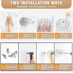 22 Pack Adhesive Hat Hooks for Wall, Super Strong