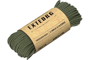 EXTEDRG 31 Meters Paracord Rope 4mm for Garden Tarp Tent Outdoor Camping Rope (Army Green)