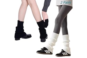 MPINOI 2PCS Leg Warmers for Women Winter - Leg Warmers y2k 80s Neon Ribbed leg socks outfit for Eighty's Party Sports Yog