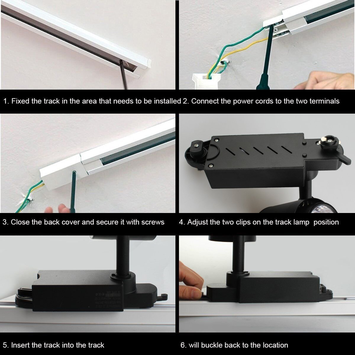 Betorcy 36W LED Track Lighting Heads, Direct-Lighting Fixtures, (CRI 90+) High color rendering, With Cooling Fan, Warm White Light 3000K, Designed For Home, Showroom, Shop, Art Lighting-3 wire