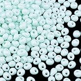 Yholin 4000pcs Glass Seed Beads Bulk, 3x6mm Teardrop Shape Mint Seed Beads Small Pony Beads for DIY Craft Projects Bracelets Necklace Jewelry Making