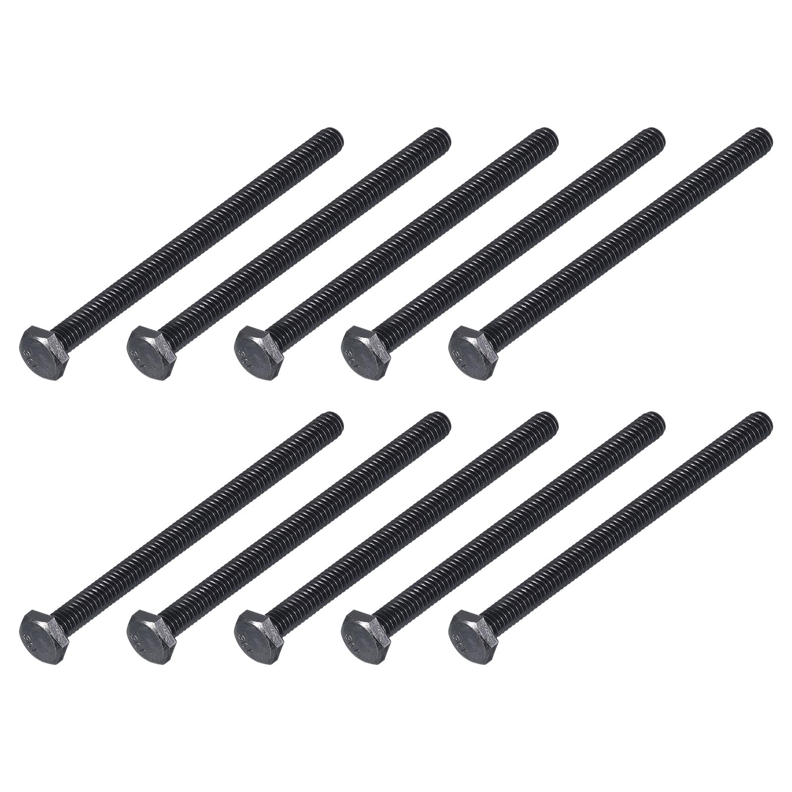 METALLIXITY Hex Head Bolts (1/4-20 x 4") 20Pcs, 304 Stainless Steel 18-8, Fully Threaded, External Hex Drive, Hex Head Screw Bolt, Black Oxide โ image 1