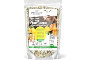 GARDENWISE Professional Citrus Fertilizer + Vital Micronutrients; Perfect Balanced NPK for All Citrus; for Indoor and Outdoor Plants; Orange, Lime, Avocado and Lemon Tree Fertilizer (1/2 Quart)
