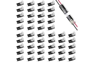 UT-LNTELA 50 Pack Wire Connectors, Low Voltage 2 Pin Quick Splice Wire Connectors, Solderless Wire Splice Connector for 12V Landscape Lighting, LED Light Strips, and Home Wiring Projects