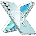 Hensinple for Samsung Galaxy A16 5G Phone Case, Magnetic Samsung A16 5G/4G Case with Screen Protector, Compatible with MagSafe, Not-Yellowing Military Shockproof Cover for Samsung A16 5G Case (Clear)