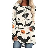 MARSVOVO Womens Long Sleeve Crew Neck Shirts Trendy Graphic Basic Tee Plus Size Causal Fall Tops Outfits Clothes 2024