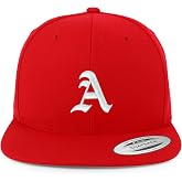 Trendy Apparel Shop Old English A Embroidered Flat Bill Snapback Cap