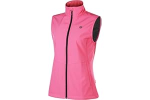 KUTOOK Women's Softshell Vest Lightweight Fleece Lined Windproof Sleeveless Jacket with Zipper Pockets Hiking Cycling Travel