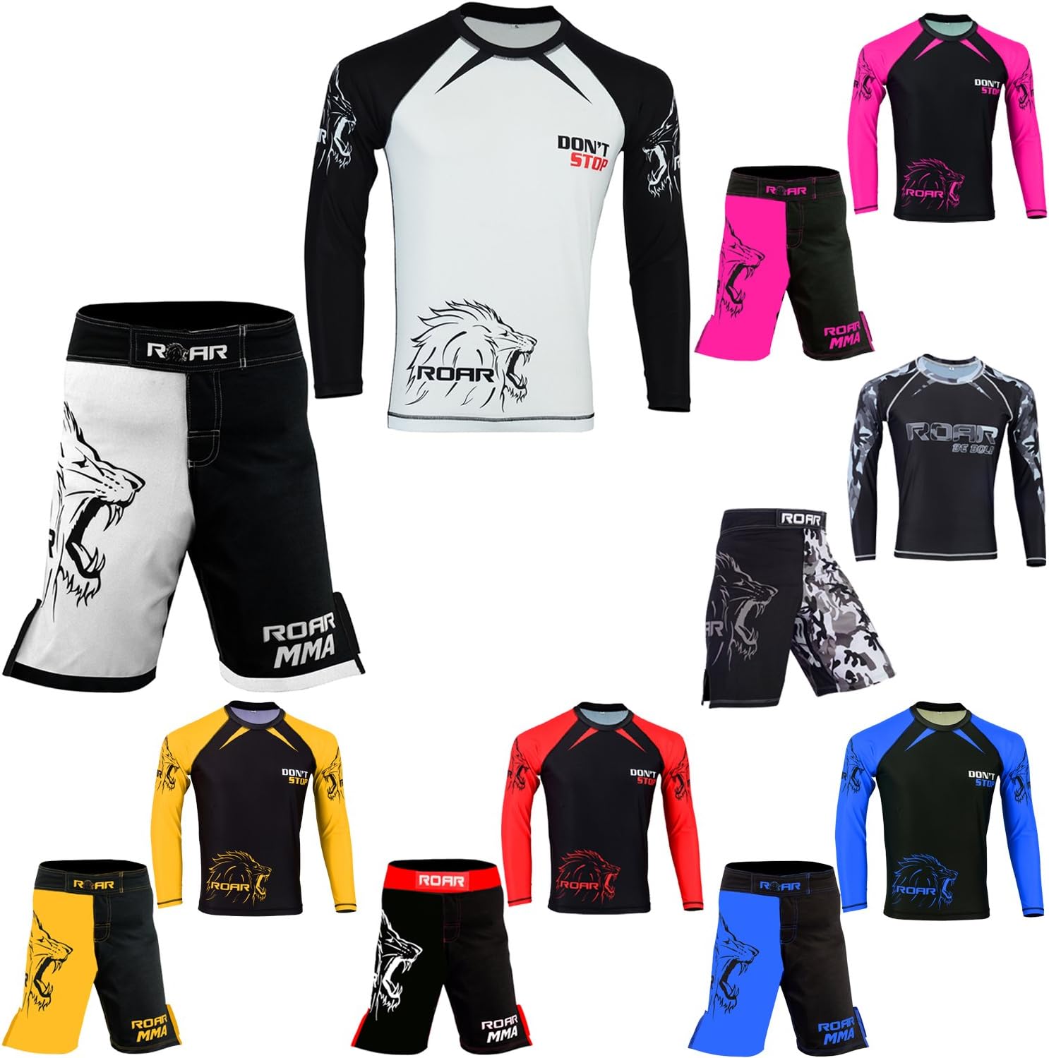 MMA Rash Guards BJJ Shorts Jiu Jitsu Spatt Legging Gym Fitness Grappling Pants (White, Small)