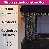 Neo Black Steel Outdoor Garden Log Burner Fire Pit Heater with Log Store view 4
