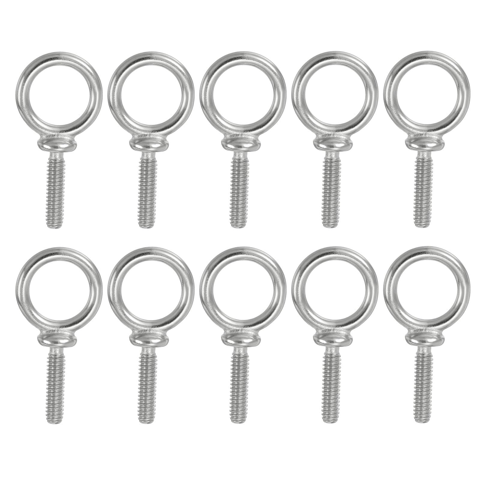 PATIKIL Lifting Eye Bolts UNC1/4"-20, 20 Pcs 316 Stainless Steel Marine Grade Machinery Shoulder Lifting Ring Threaded Eyebolt for Hanging Tie Down Strap, Silver