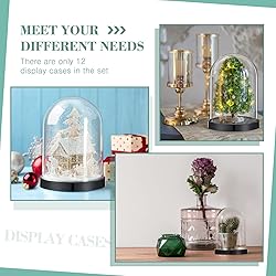 Zhengmy 12 Pcs Plastic Dome Display Case Cloche
