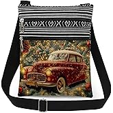 XiaoGalaee Print Adjustable Strap Women's Crossbody Bag Christmas Gift Bag for Women Men