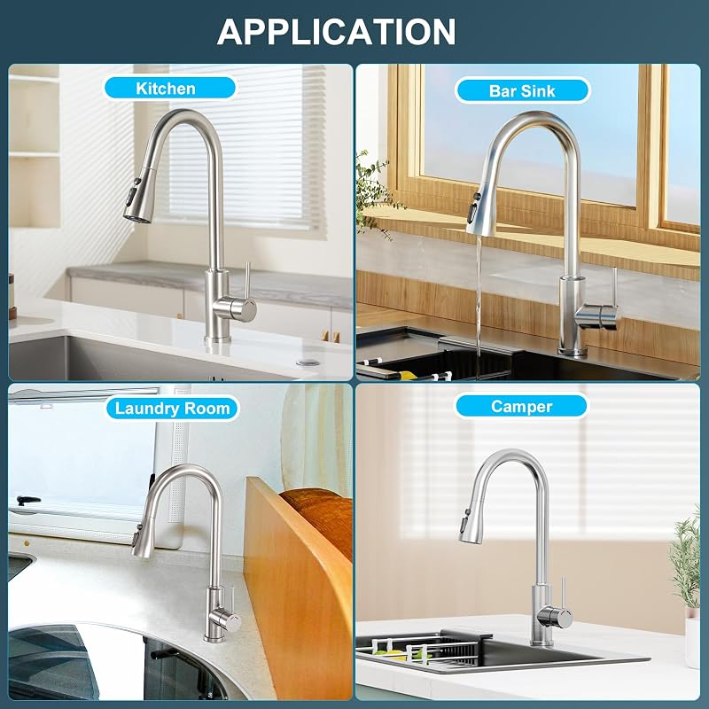 Rubinetto Lavello Cucina Estraibile Acciaio Inox Nichel