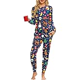 KFUBUO Christmas Pajamas Set for Women 2 Piece Long Sleeve Lounge Sets Girls' sleepwear wiht Pockets