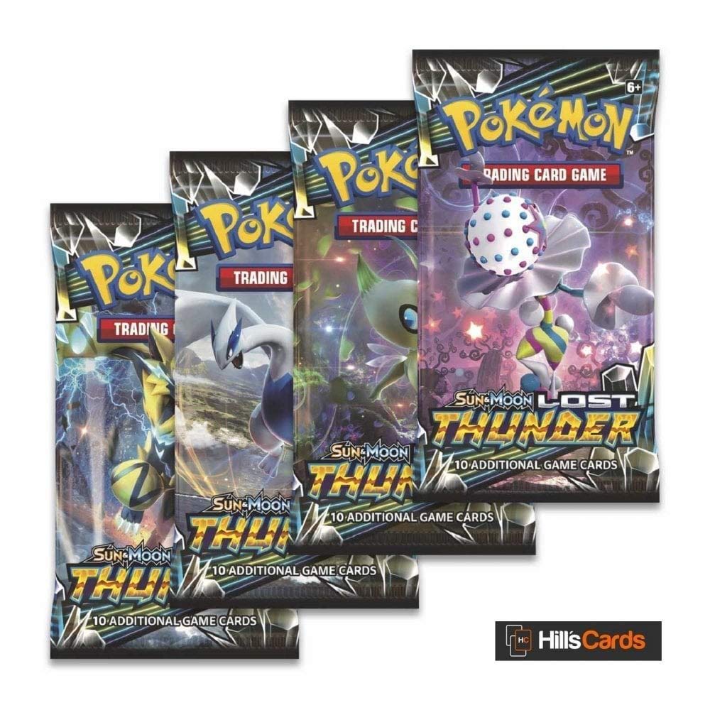 Pokémon Sun and Moon Lost Thunder 4x Booster Packet (4 Packs Supplied)