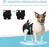 Avont 3 Pack Reusable Dog Diapers Large Black Washable Washable Sanitary Wraps view 2