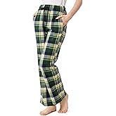 Women Plus Size Pajama Pants Plaid Soft Comfy Lounge Pants with Pockets & Drawstring Pj Bottoms for Christmas