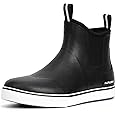 Furuian Men's Deck Boots Fishing Boots Waterproof Rain Boots Ankle Booties Slip On Neoprene Rubber Footwear Chelsea Boots Men botas para hombre for Gardening Fishing Boating Camping Sailing