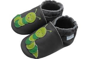 Basrakids Baby Shoes Leather Moccasins Baby Girls Boys Slippers-Soft Sole Non-Skid Lightweight Infant Toddler First Walking Shoes
