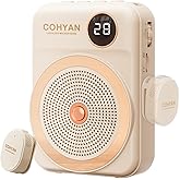 Voice Amplifier for Teachers with Wireless Lavalier Lapel Microphone Portable Bluetooth Microphone & Speaker, Rechargeable Bullhorn Megaphone for Classroom, Meetings, Yoga (Skin Tone)