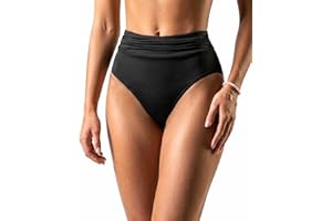 Holipick Women High Waisted Bikini Bottoms Tummy Control Swimsuit Bottoms Ruched Bathing Suit Swim Bottom High Cut