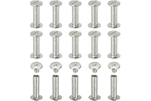 PATIKIL Chicago Screws, 60set M5 x 16mm Carbon Steel Phillips Head Screw Rivets Binding Screws Post Nail Rivet for Leather Belt Bag Backpack Craft Bookbinding, Silver Tone