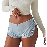 Women Pajamas Shorts Y2k Plaid Elastic Waist Boxer Pj Bottoms Casual Lounge Sleep Shorts