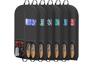 Shenehsmp 43" Garment Bags Suit Bags for Travel Hanging Clothes Closet Storage, 4" Gussetes with Pockets and 2 Carry Handles,