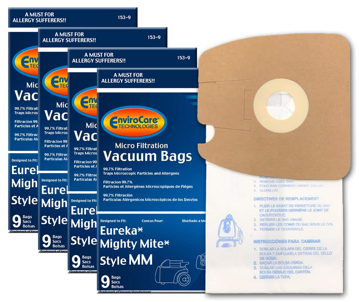 Photo 1 of Envirocare Replacement Micro Filtration Vacuum Cleaner Dust Bags made to fit Eureka Style MM 60297A Style-10 (Mighty Mite Vacuums) 36 pack