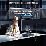 Hensam Desk Lamp 80cm Double Head Clip On Dimmable Eye-Caring 5 Color Modes view 5