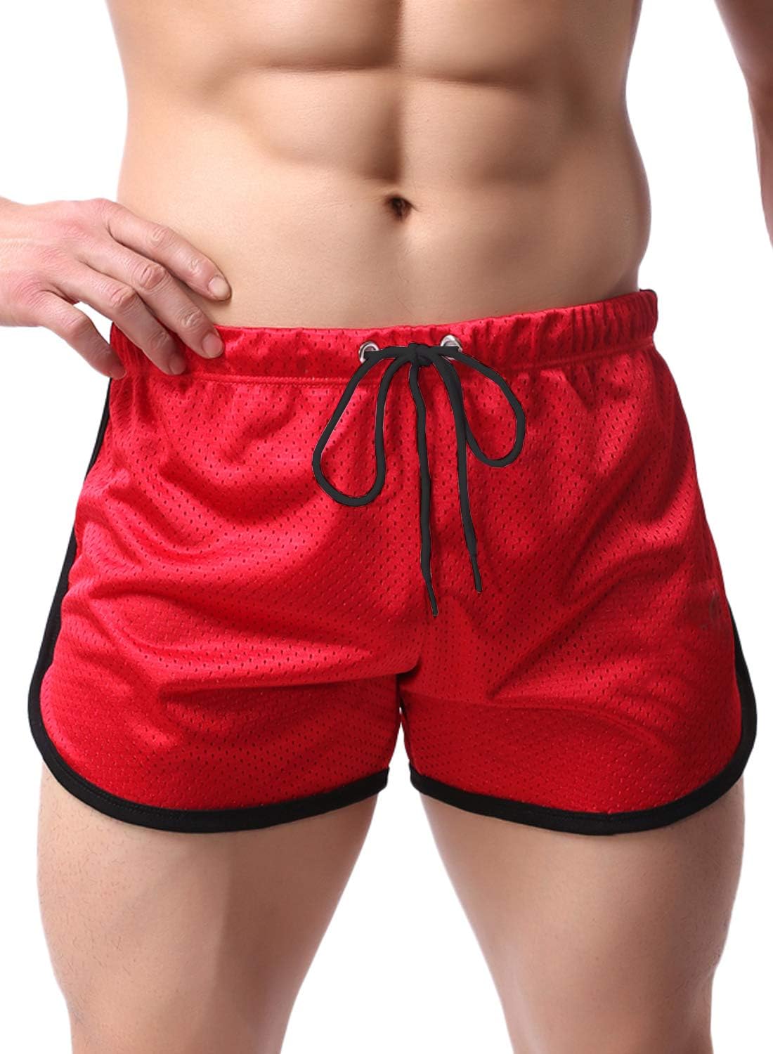 Ouber Men's Fitted Shorts Bodybuilding Workout Gym Running Tight Lifting Shorts