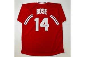 HOFSM.COM HALL OF FAME SPORTS MEMORABILIA Facsimile Autographed Pete Rose Cincinnati Red Reprint Laser Auto Baseball Jersey Size Men's XL