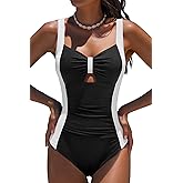 popvil Women One Piece Swimsuit 2026 Tummy Control Bathing Suit Slimming Neon Shapewear Swimwear