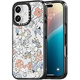 Bouvardia for iPhone 16 Case, Cute Design for Women & Girls, Protective & Aesthetic, Floral Theme - Flowers in Bloom (Gray Bumper)