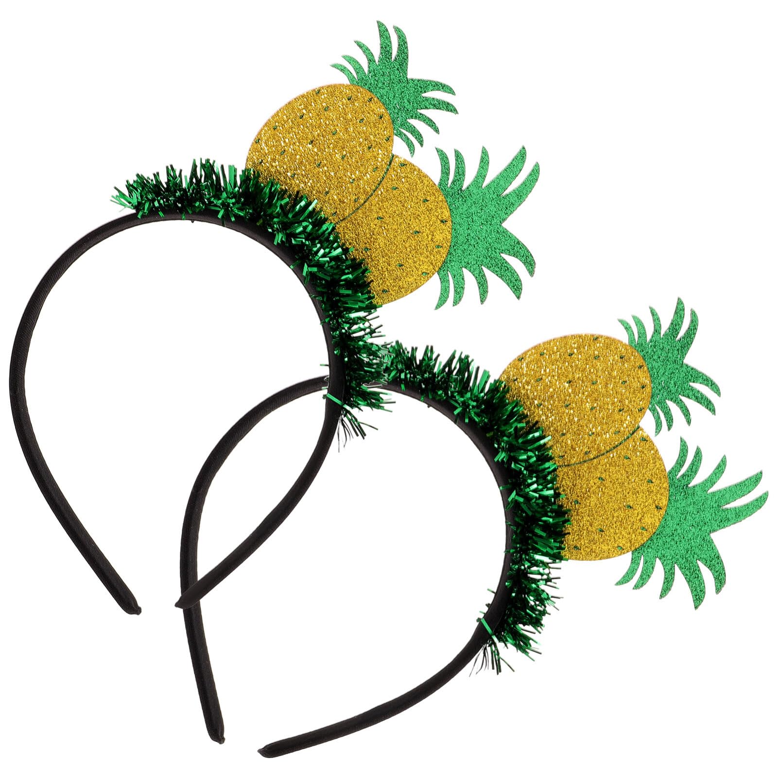 Uonlytech Pineapple Headband for Girls Hawaiian Party Head Boppers Pineapple Hair Hoop Hawaiian Pineapple Headband for Women Girls, 2Pcs