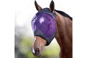 Harrison Howard CareMaster Horse Fly Mask Standard Black/Purple Retro Large Full Size