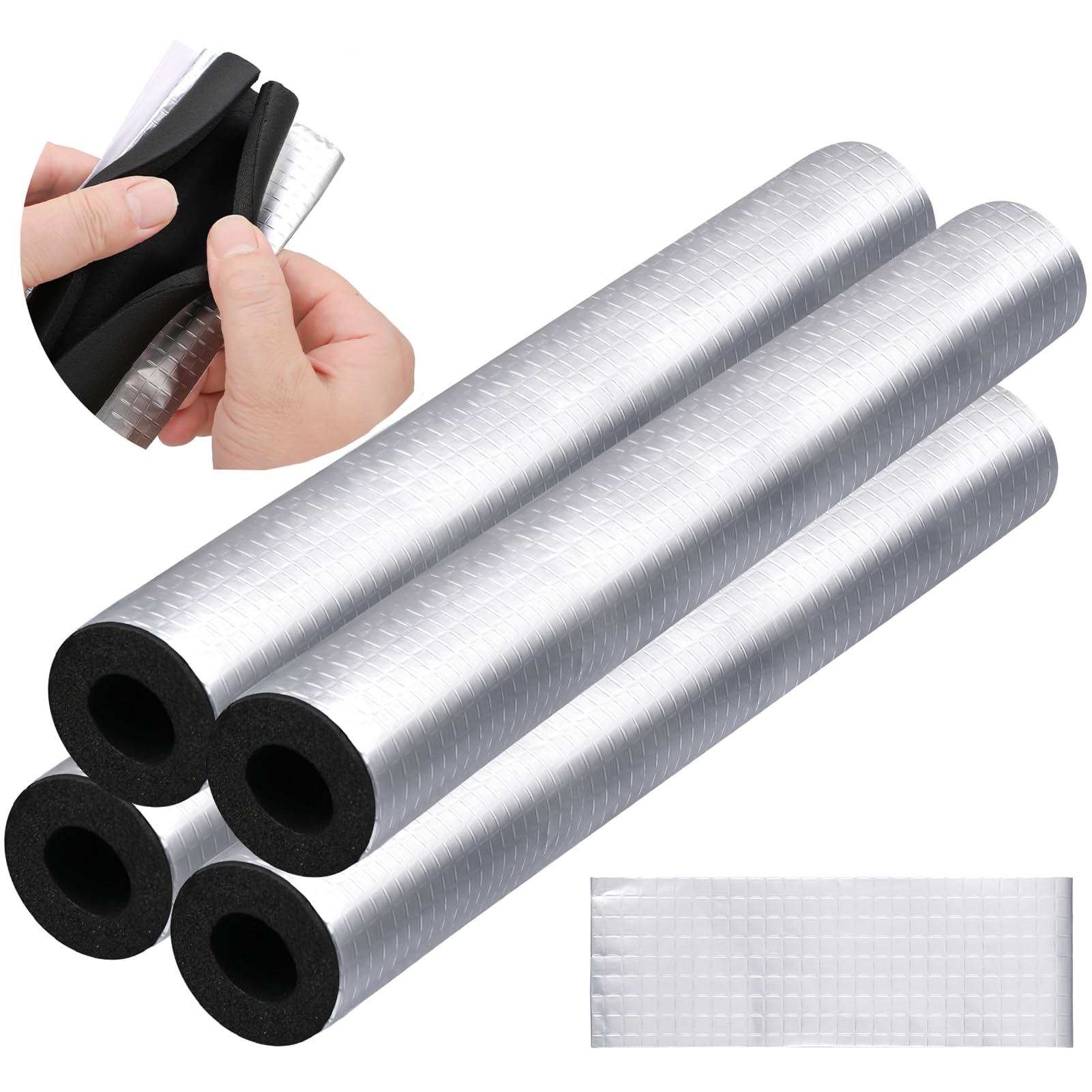 Photo 1 of 4 Pcs  Insulation Foam Tube - Self-Adhesive Wrap for Winter, Irrigation, Sprinkler, Spigot & Water Heater Pipes (1.3 Ft x 0.6 In)