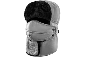 KOOLSOLY Trooper Trapper Hat,Winter Ski Hat with Winter Ear Flap and Ski Windproof Mask
