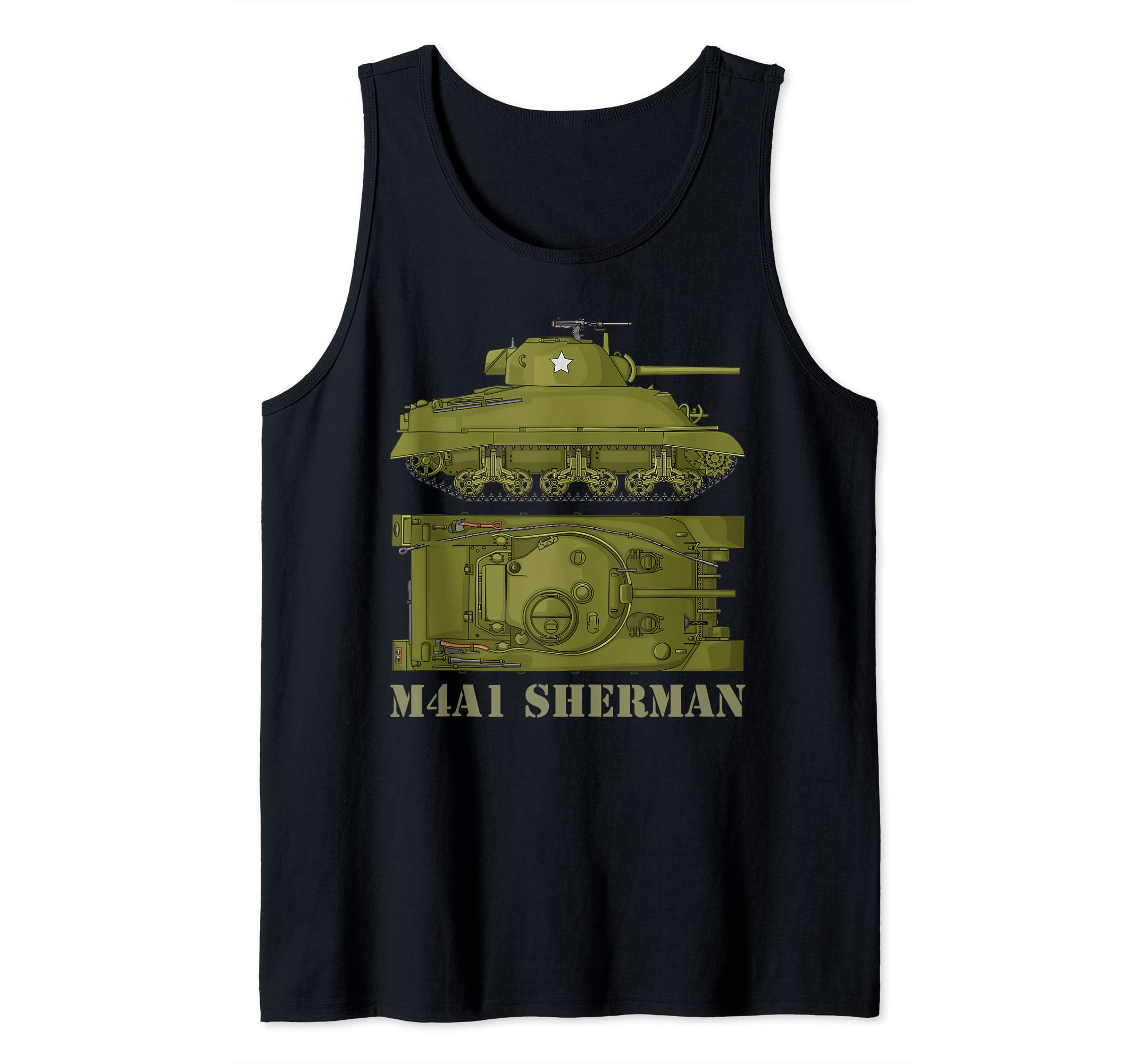 M4A1 Sherman WW2 American Tank Diagram Tank Top