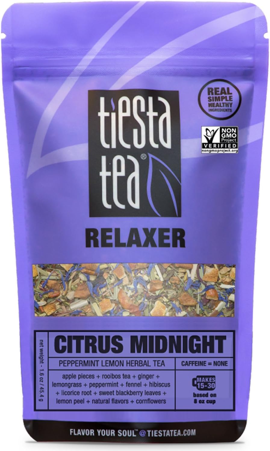 Tiesta Tea Citrus Midnight, Peppermint Lemon Herbal Tea, 30 Servings, 1.6 Ounce Pouch - Caffeine Free, Loose Leaf Herbal Tea, Relaxer Blend, Non-GMO