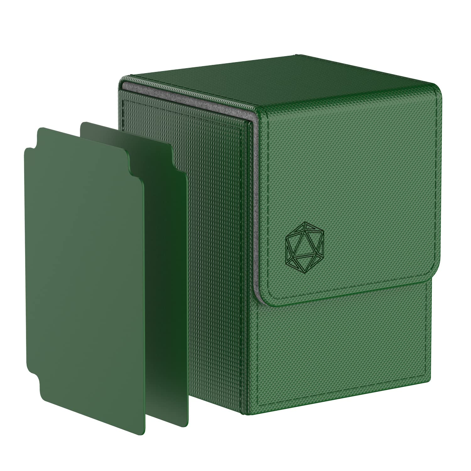 Pulchra Card Deck Box with 2 Dividers per Holder for TCG, Large Size Holds up to 100+ Cards (Dice Design,Green)