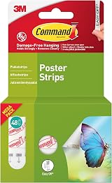 Command Poster Strips Value Pack 48 White Damage Free Hanging