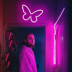 2 Pieces Butterfly Neon Signs, Butterfly LED Neon