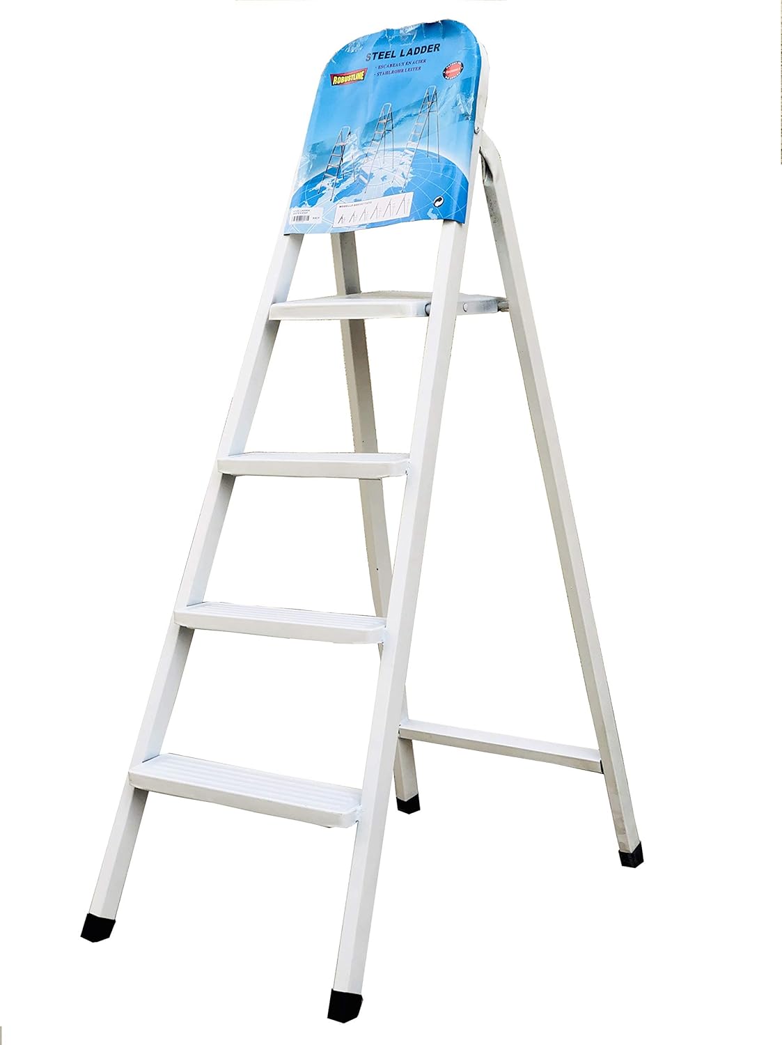 4 Steps Steel Ladder White Amazon.ae
