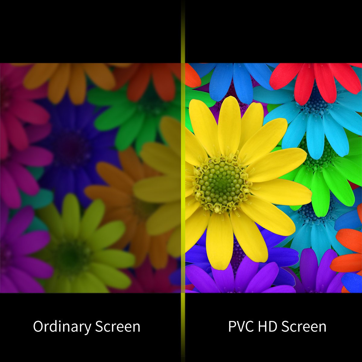 Meitoot 150 inch 16:9 Portable Outside Screen (Soft PVC High Contrast) DIY Outdoor Movie Projector Screen HD Home Theater Cinema Projection Screen for Video Projector